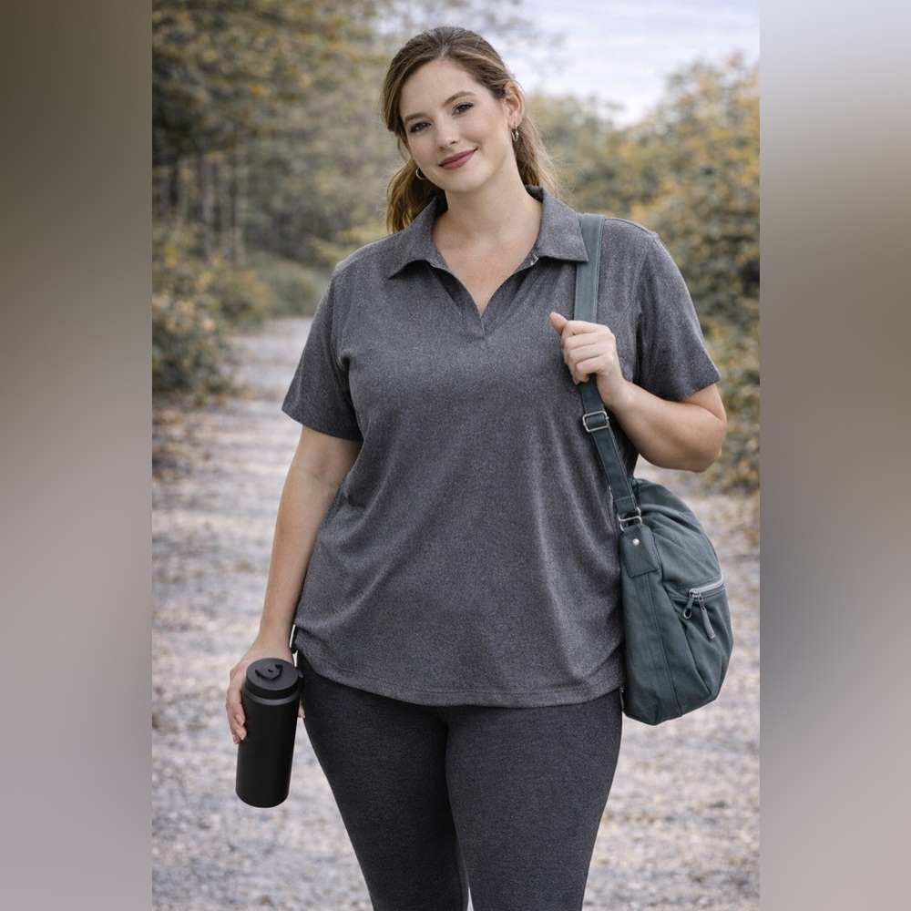 Athleta Gray Short Sleeve Pullover Top Women’s 1X Casual Active Stretch